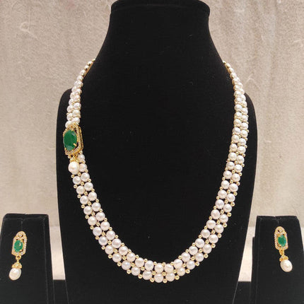 Designer Pearl Moti Mala Necklace Set for Women