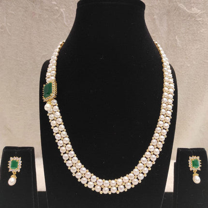 Designer Pearl Moti Mala Necklace Set for Women