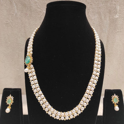 Designer Pearl Moti Mala Necklace Set for Women