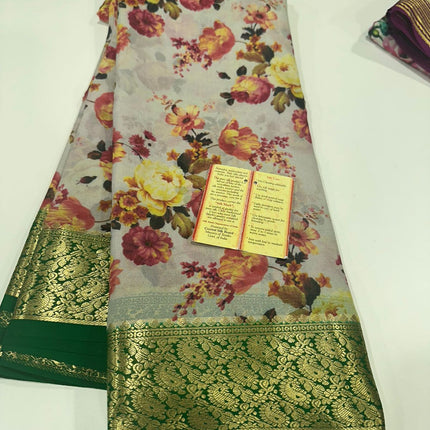 Digital Print Mysoore Silk Saree