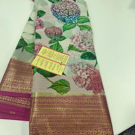 Digital Print Mysoore Silk Saree