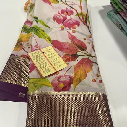 Digital Print Mysoore Silk Saree