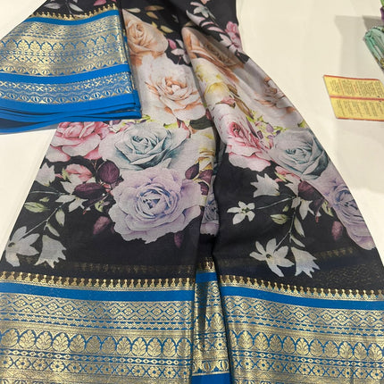 Digital Print Mysoore Silk Saree