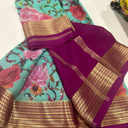 Digital Print Mysoore Silk Saree