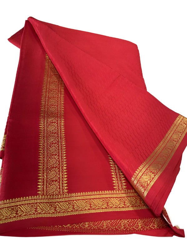 Beautiful Pure Mysore Silk Saree with Zari Work