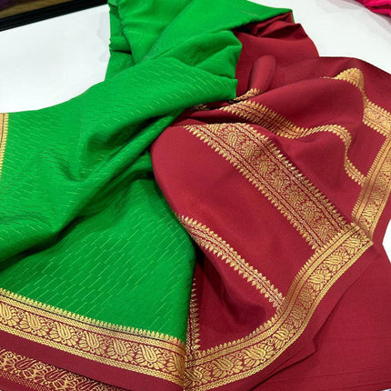 Beautiful Pure Mysore Silk Saree with Zari Work