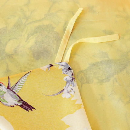 DaDa Bedding Sunshine Yellow Hummingbirds Floral Duvet Cover Set w/ Pillow Cases (JHW-925)
