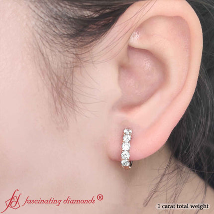 Sparkle 5 Stone Hoop Earrings