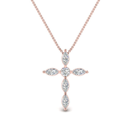 1 Ct. Marquise Diamond Cross Pendant