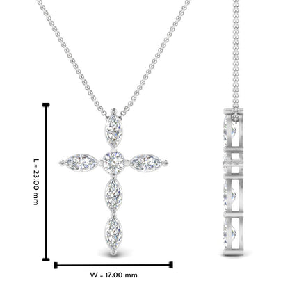 1 Ct. Marquise Diamond Cross Pendant