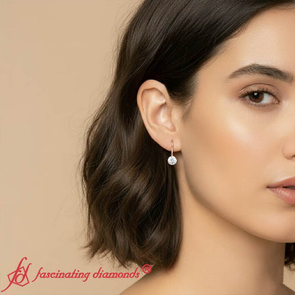 1 Carat Round Diamond Lever Back Earrings