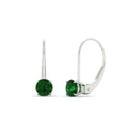 14K White Gold / Green Emerald / Lab Grown