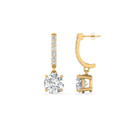 1 Carat Solitaire Halo Diamond Drop Earrings