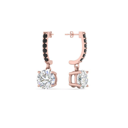 1 Carat Solitaire Halo Diamond Drop Earrings