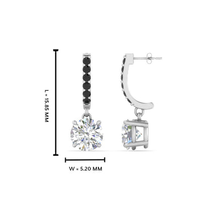 1 Carat Solitaire Halo Diamond Drop Earrings