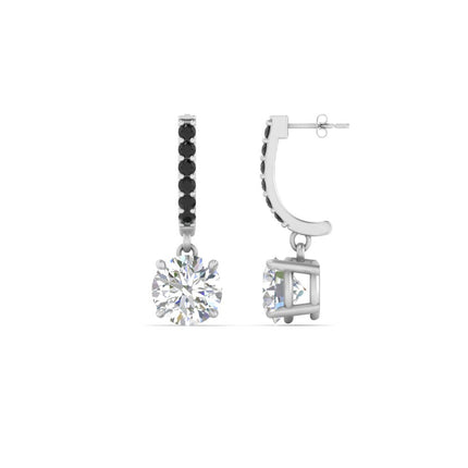 1 Carat Solitaire Halo Diamond Drop Earrings