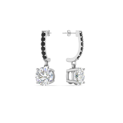 1 Carat Solitaire Halo Diamond Drop Earrings