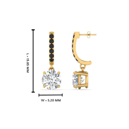 1 Carat Solitaire Halo Diamond Drop Earrings