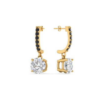 1 Carat Solitaire Halo Diamond Drop Earrings
