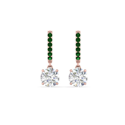 1 Carat Solitaire Halo Diamond Drop Earrings