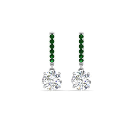 1 Carat Solitaire Halo Diamond Drop Earrings