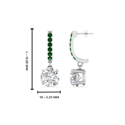 1 Carat Solitaire Halo Diamond Drop Earrings