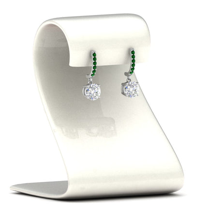 1 Carat Solitaire Halo Diamond Drop Earrings