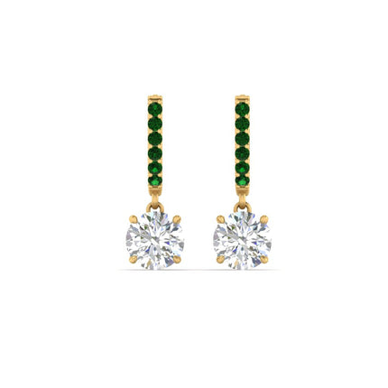 1 Carat Solitaire Halo Diamond Drop Earrings