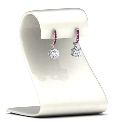 1 Carat Solitaire Halo Diamond Drop Earrings