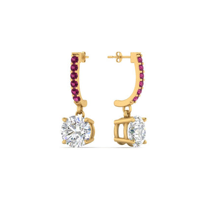 1 Carat Solitaire Halo Diamond Drop Earrings