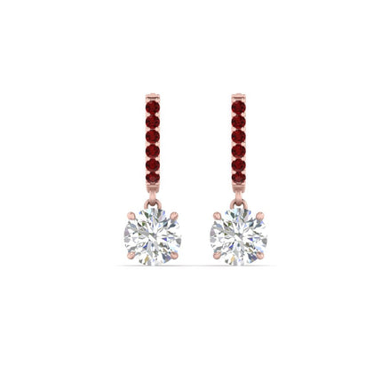 1 Carat Solitaire Halo Diamond Drop Earrings