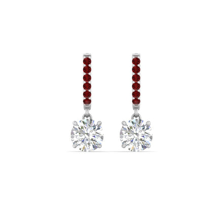 1 Carat Solitaire Halo Diamond Drop Earrings