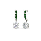 14k White Gold / Green Emerald / Lab Grown