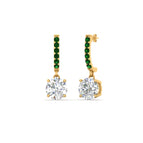 14k Yellow Gold / Green Emerald / Lab Grown