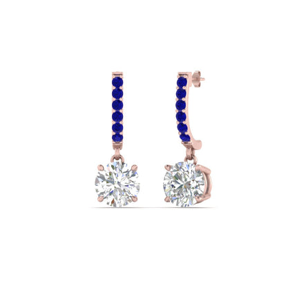 1 Carat Solitaire Halo Diamond Drop Earrings