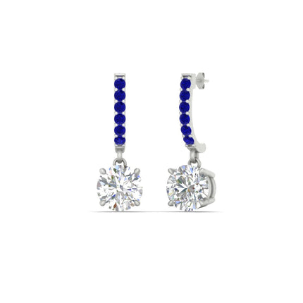 1 Carat Solitaire Halo Diamond Drop Earrings