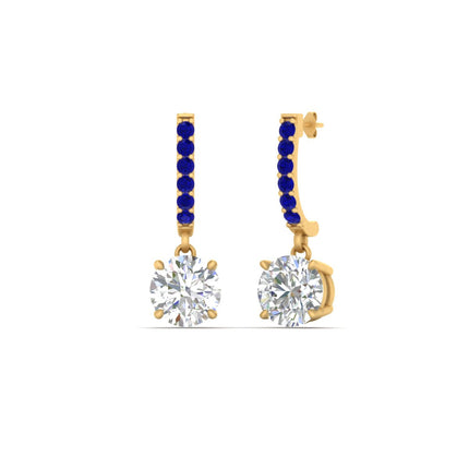 1 Carat Solitaire Halo Diamond Drop Earrings