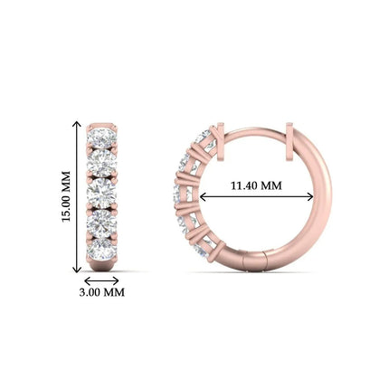 Sparkle 5 Stone Hoop Earrings