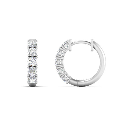Sparkle 5 Stone Hoop Earrings