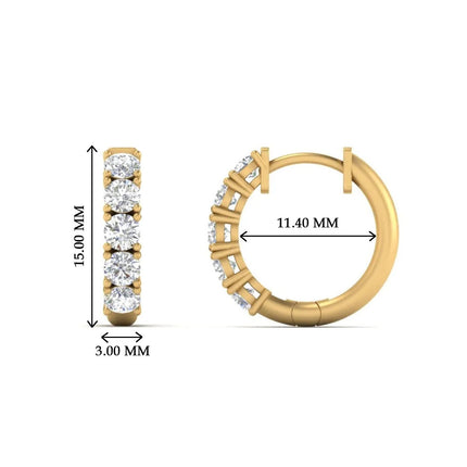 Sparkle 5 Stone Hoop Earrings