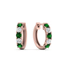14k Rose Gold / Green Emerald / Lab Grown