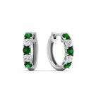 14k White Gold / Green Emerald / Lab Grown