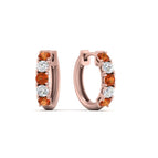 14k Rose Gold / Orange Sapphire / Lab Grown