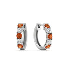 14k White Gold / Orange Sapphire / Lab Grown