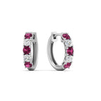 14k White Gold / Pink Sapphire / Lab Grown