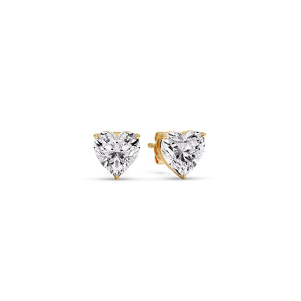 Heart Shaped 3 Prong Basket Stud Earring