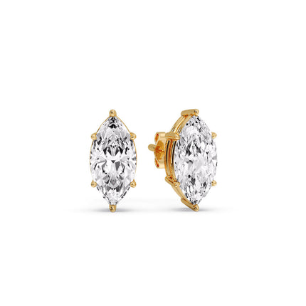 Marquise Diamond 6 Prong Stud Earrings