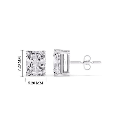 Radiant Diamond Basket Stud Earring