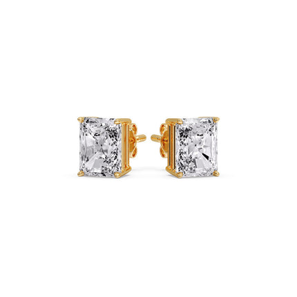Radiant Diamond Basket Stud Earring