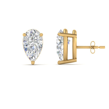 Diamond Pear Cut 3 Prong Earring